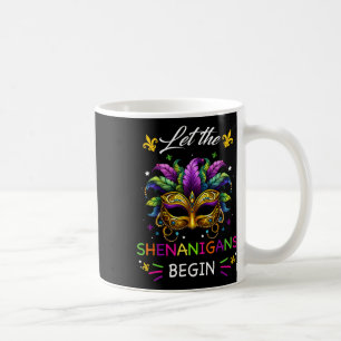 Caneca De Café Começa A Farsa Máscara De Festa Mardi Gras