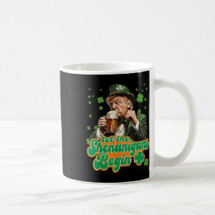Caneca De Café Começam as Travessuras Dia de São Patrício Shamroc