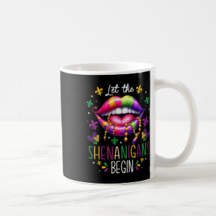 Caneca De Café Começam as Travessuras Mardi Gras Lábios Nova Orle