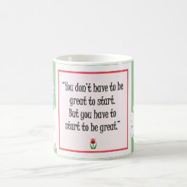 Caneca De Café Comece a fazer coisas Excelentes - Mug Verde Motiv