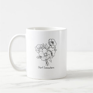Caneca De Café Comece em algum lugar Encorajando Mug