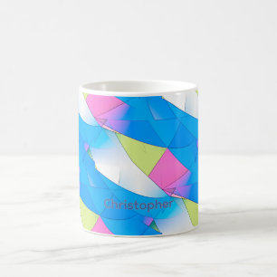 Caneca De Café Comece o Dia Certo com o Padrão Feliz de Arte Mode