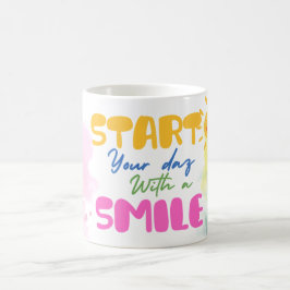Caneca De Café Comece o Seu Dia com um Sorriso – Fofo
