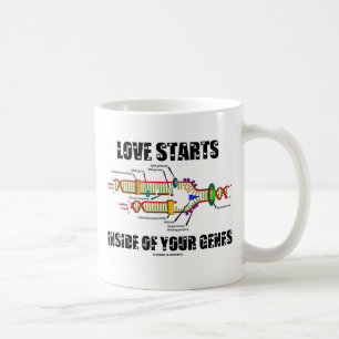 Caneca De Café Começos do amor dentro de seus genes (réplica do