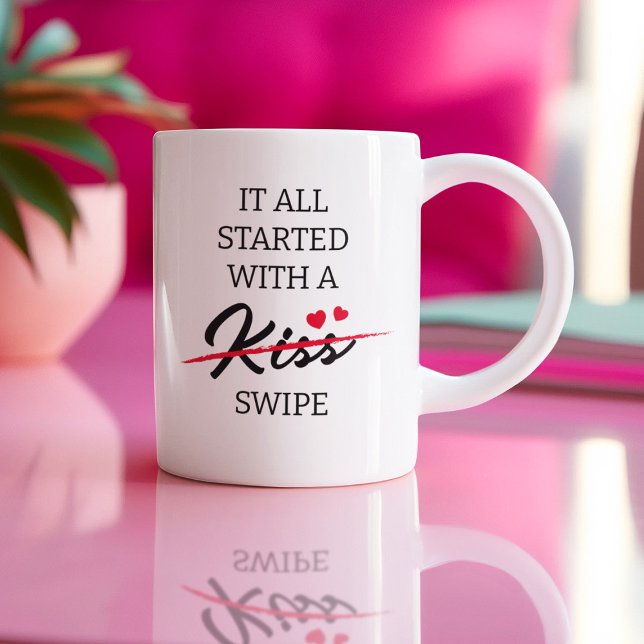 Caneca De Café Começou Com Um Swipe Namoro Online (Criador carregado)