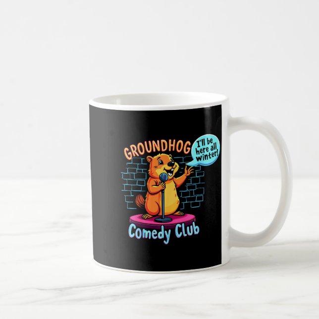 Caneca De Café Comédia do Dia da Marmota Stand-up Sarcasmo do Tem (Direita)