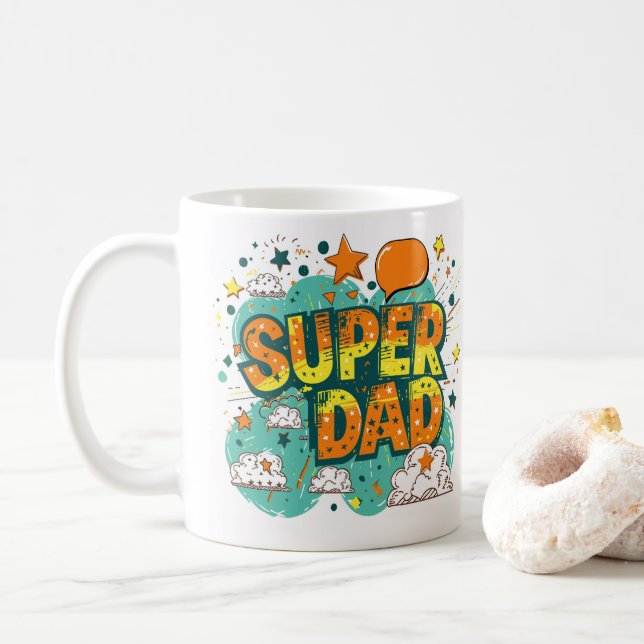 Caneca De Café Comemore o Dia de os pais com nosso Super Pai (Com Donut)