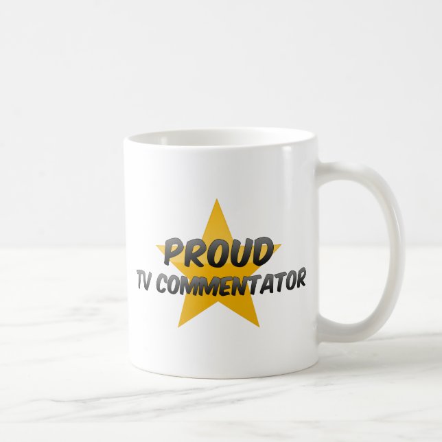Caneca De Café Comentador orgulhoso da tevê (Direita)