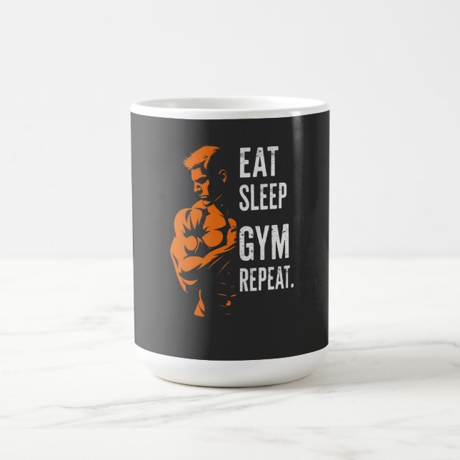 Caneca De Café Comer Camisa De Sono Repetir Traje (Centro)