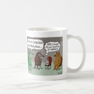 CANECA DE CAFÉ COMER COMPULSIVOS ANONILÍMUS COM ANIMAIS GOMES