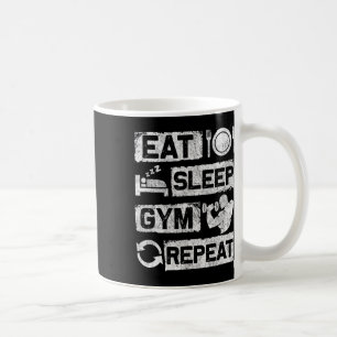 Caneca De Café Comer Dormir Academia Repetir Roupas Engraçadas Es