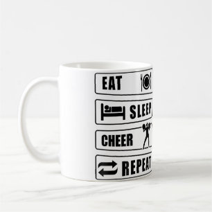 Caneca De Café Comer Dormir Aplaudir Repetir Cheerleading Cheerle