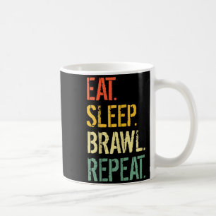 Caneca De Café Comer Dormir Briga Repetir Estrelas Vídeo Engraçad
