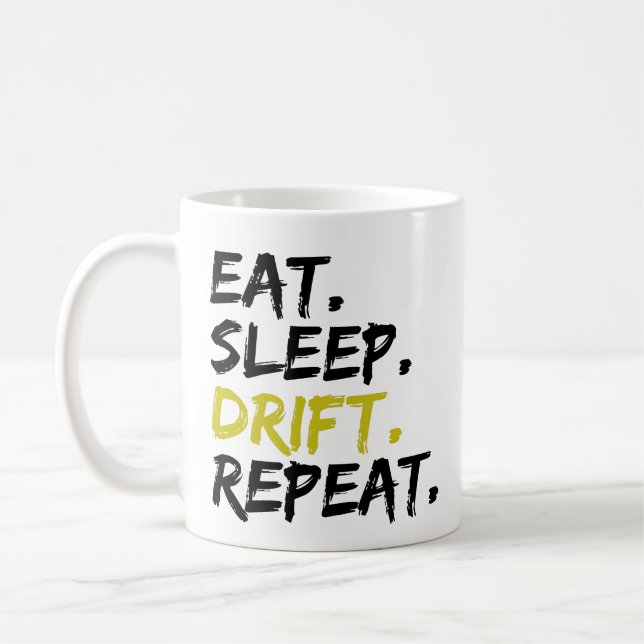 Caneca De Café Comer Dormir Derrapar Repetir - Derrapando      (Esquerda)