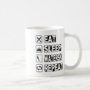 Caneca De Café Comer Dormir Esqui Aquático Repetir Esqui Aquático