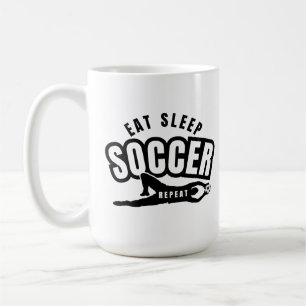 Caneca De Café comer dormir futebol repetir