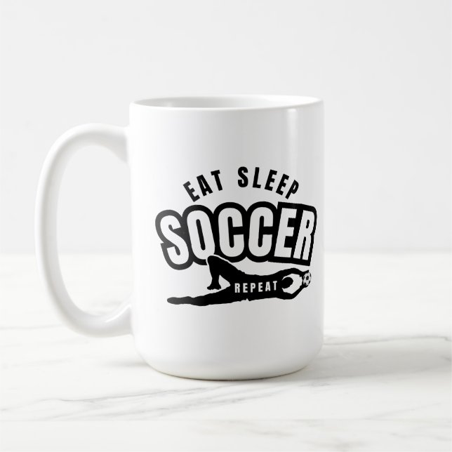 Caneca De Café comer dormir futebol repetir  (Esquerda)