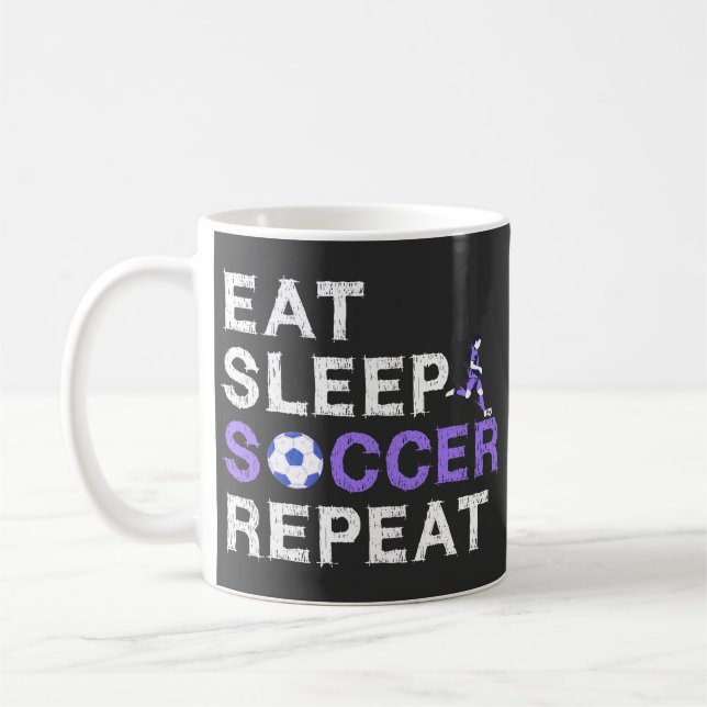 Caneca De Café Comer+Dormir+Futebol+Repetir (Esquerda)