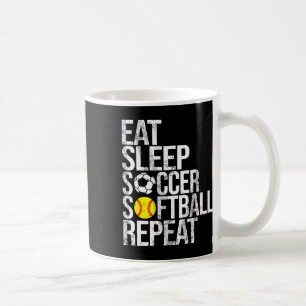 Caneca De Café Comer Dormir Futebol Softll Repetir Divertido Ll