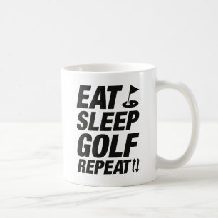 Caneca De Café Comer Dormir Golfe Repetir
