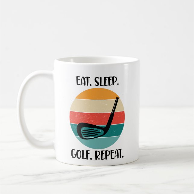 Caneca De Café Comer. Dormir. Golfe. Repetir. (Esquerda)