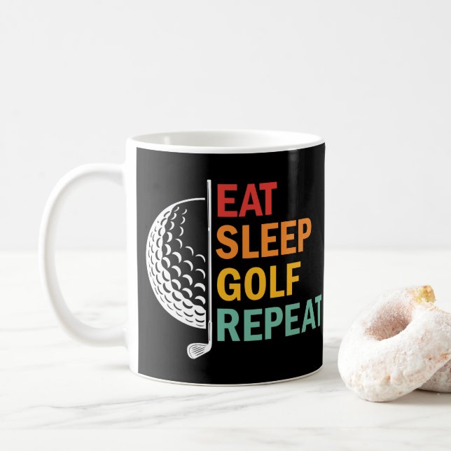 Caneca De Café Comer Dormir Golfe Repetir  (Com Donut)