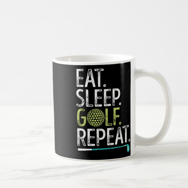 Caneca De Café Comer Dormir Golfe Repetir Golfe Golfista Engraçad (Direita)