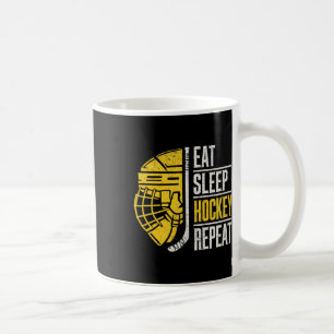 Caneca De Café Comer Dormir Hockey Repetir Hóquei no Gelo Para Ho
