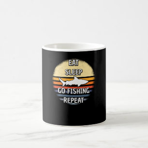 Caneca De Café Comer Dormir Ir Pescar Repetir