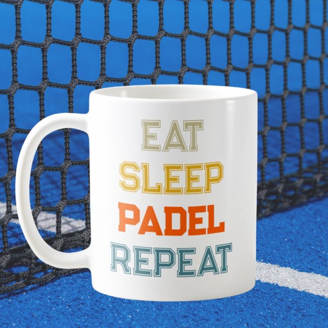 Caneca De Café comer dormir padel repetir retro do padel player (eat sleep padel repeat padel player retro coffee mug
)