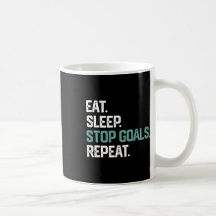 Caneca De Café Comer Dormir Parar Metas Repetir Camisa Goleiro Fu
