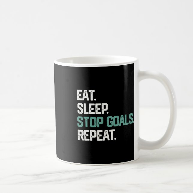 Caneca De Café Comer Dormir Parar Metas Repetir Goleiro Futebol H (Direita)