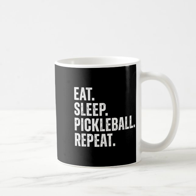 Caneca De Café Comer dormir pickleball repetir presente engraçado (Direita)