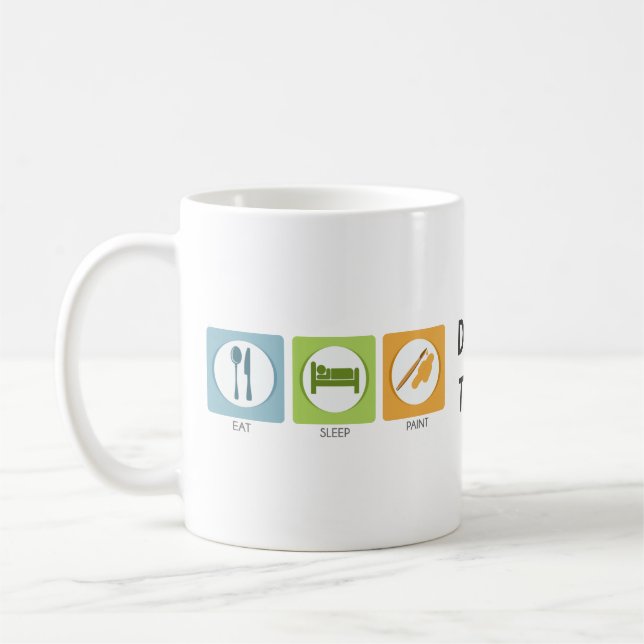 Caneca De Café Comer Dormir Pintar (Esquerda)