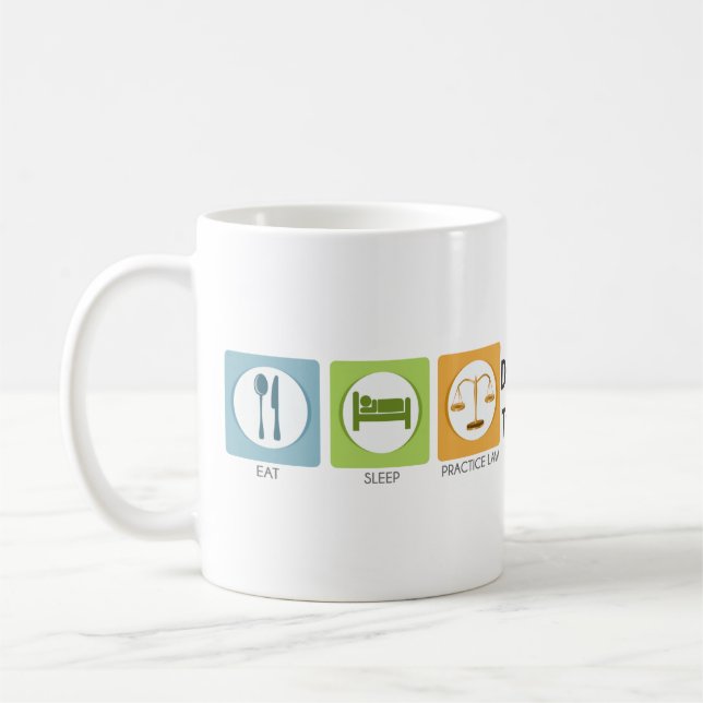 Caneca De Café Comer dormir, praticar direito (Esquerda)
