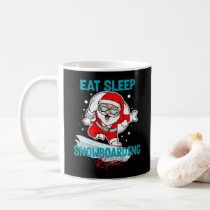 Caneca De Café Comer Dormir Snowboarding Repetir Festa de Natal L
