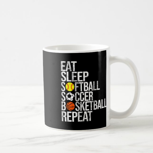 Caneca De Café Comer Dormir Softll Futebol Sketll Repetir Esporte (Direita)