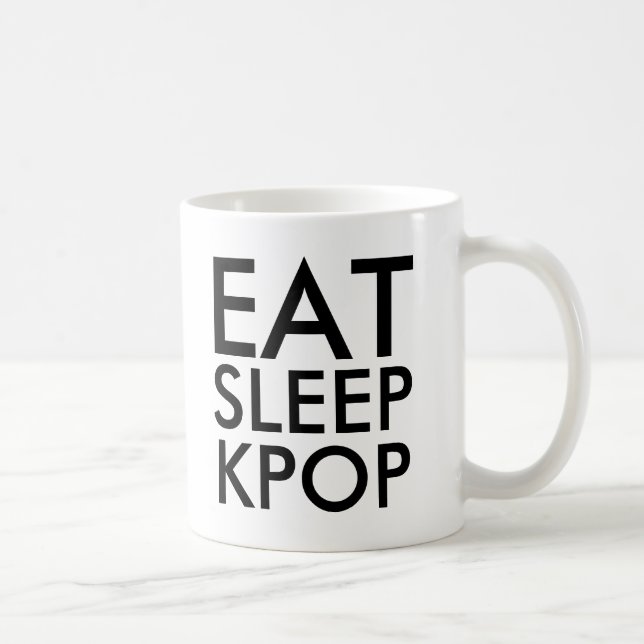 Caneca De Café Comer Kpop do Sono | Ventilador de música Presente (Direita)