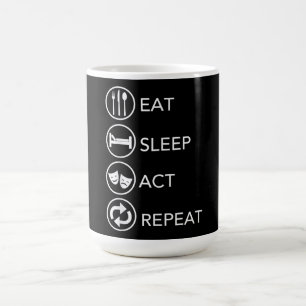 Caneca De Café Comer Presente Repetitivo Ato de Sono
