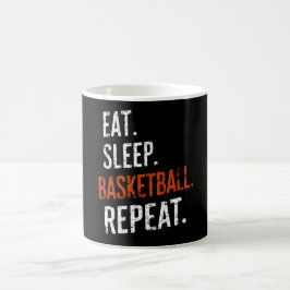 Caneca De Café Comer Sono Basquetebol Repetir Retro Vintage