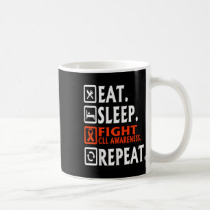 Caneca De Café Comer Sono Combater Leucemia Linfocítica Crônica C