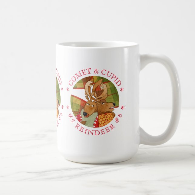 Caneca De Café COMET CUPID REINDEER Tall White Mg (Direita)