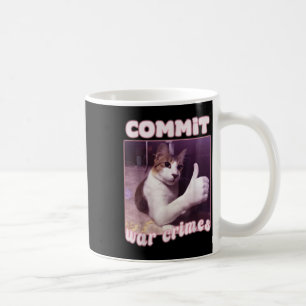 Caneca De Café Cometer Crimes de Guerra Engraçado Memória de Gato