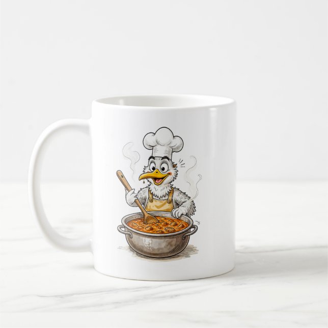Caneca De Café Comic Bird Cooking Labskaus (Esquerda)