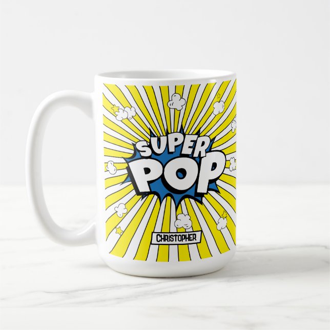 Caneca De Café Comic Book Pop Art SUPER POP! Fun Pun Mug (Esquerda)