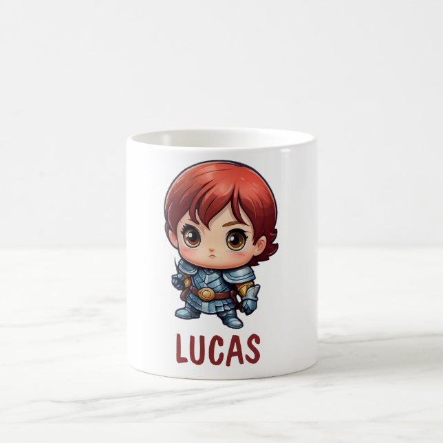 Caneca De Café Comic Knight Custom Name Kids Mug (Centro)