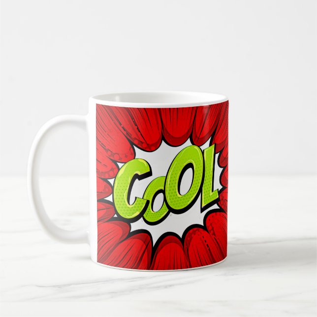Caneca De Café Comic Pop Art Red Green Novelny LEGAL Engraçado (Esquerda)