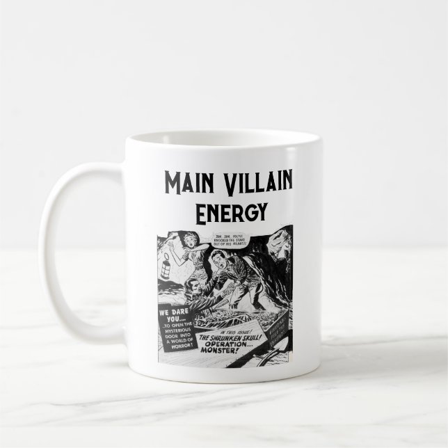 Caneca De Café Comic. Vampiro Retro Energia de Villain Principal (Esquerda)