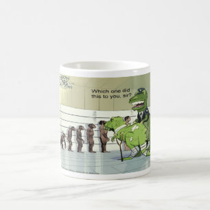 Caneca De Café Cômica Formação Policial de Dinossauros de Rick Lo