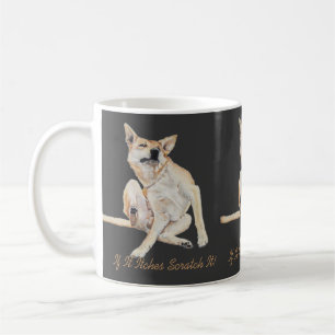 Caneca De Café comichão no cão coçando a pintura com um slogan